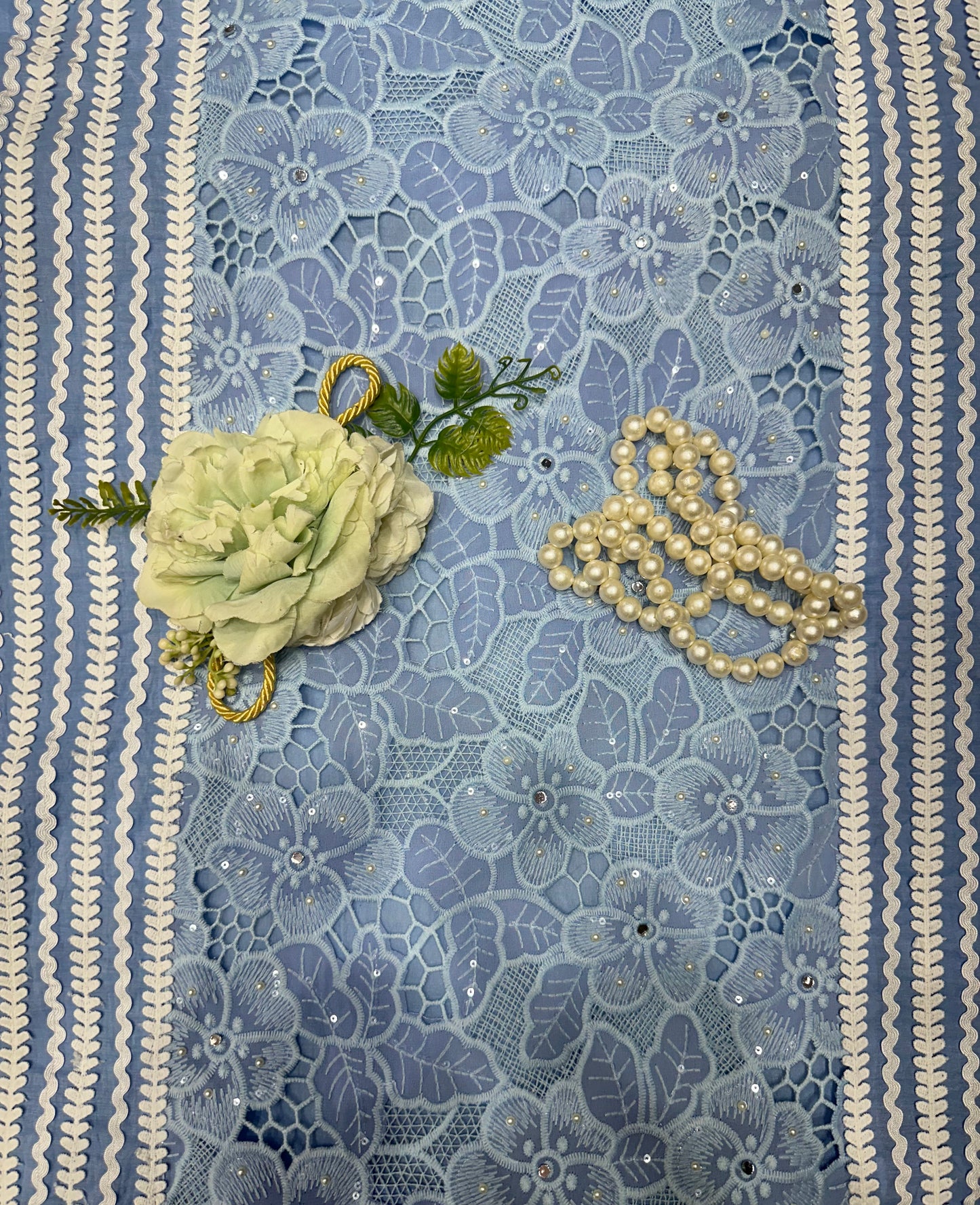 Sky Blue Cotton Women's Suit