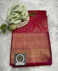 Magenta Banarasi Silk Saree with Rich Zari Work