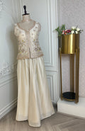 Ivory Floral Embroidered Designer Suit Set with Dupatta