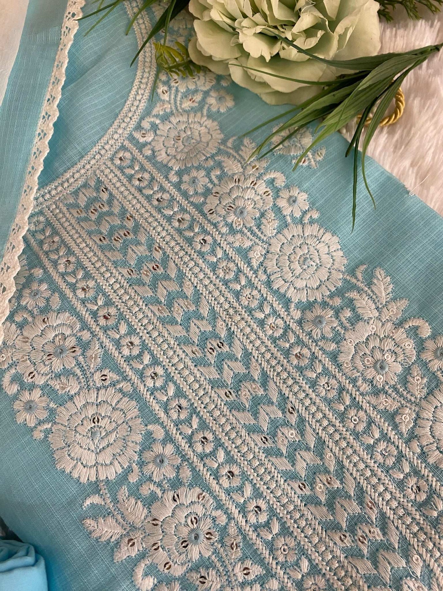 KOTA SUIT WITH BRUSH PRINT DUPATTA