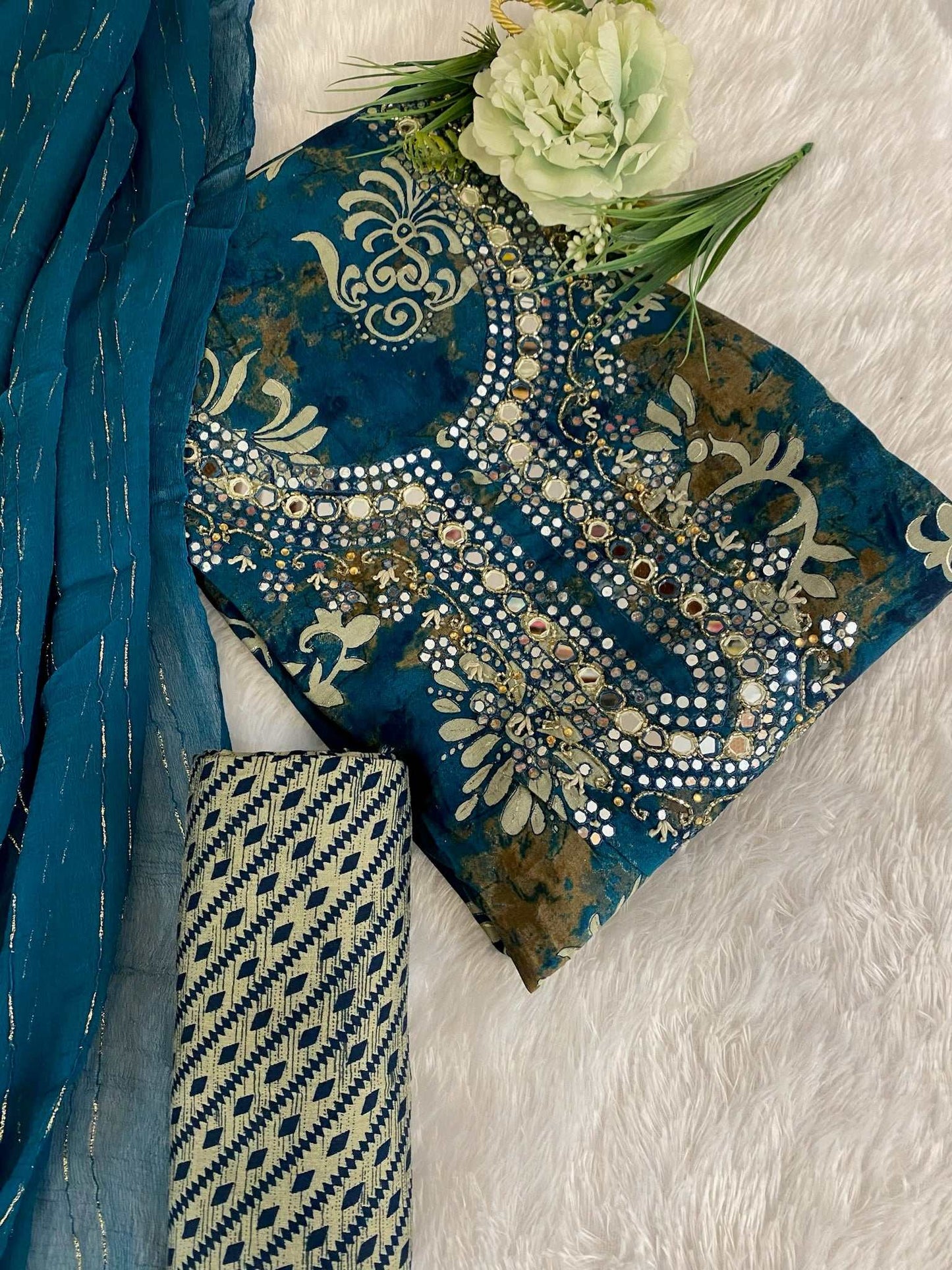 TEAL COLOR MODAL FABRIC SUIT