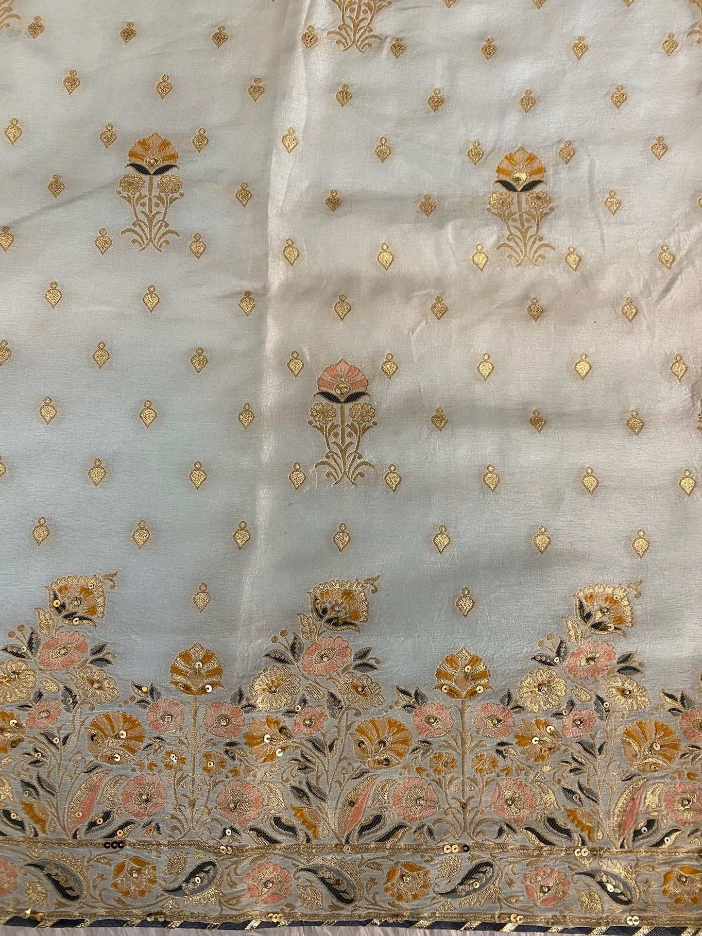 light sky blue soft silk Suit