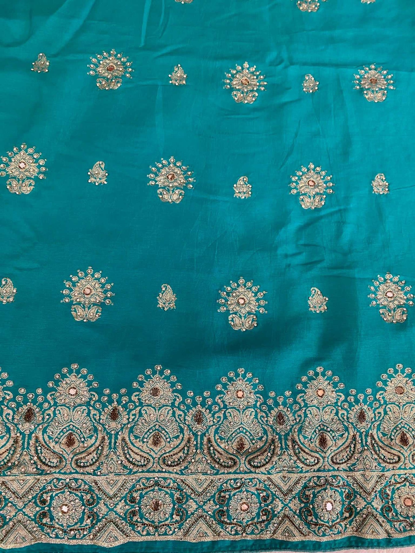 Firoji Stonework Semi Crepe Suit