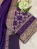 DEEP PUPLE VICHITRA SILK SUIT