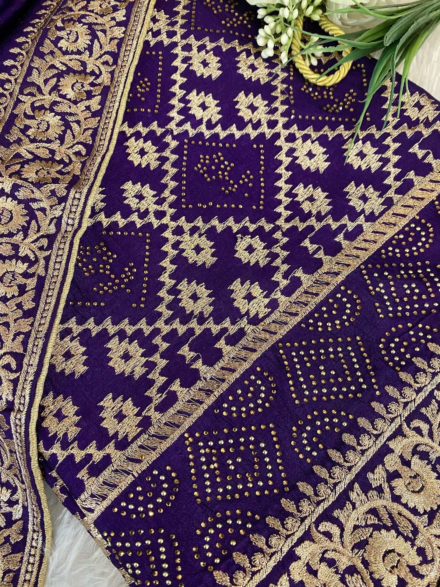 DEEP PUPLE VICHITRA SILK SUIT