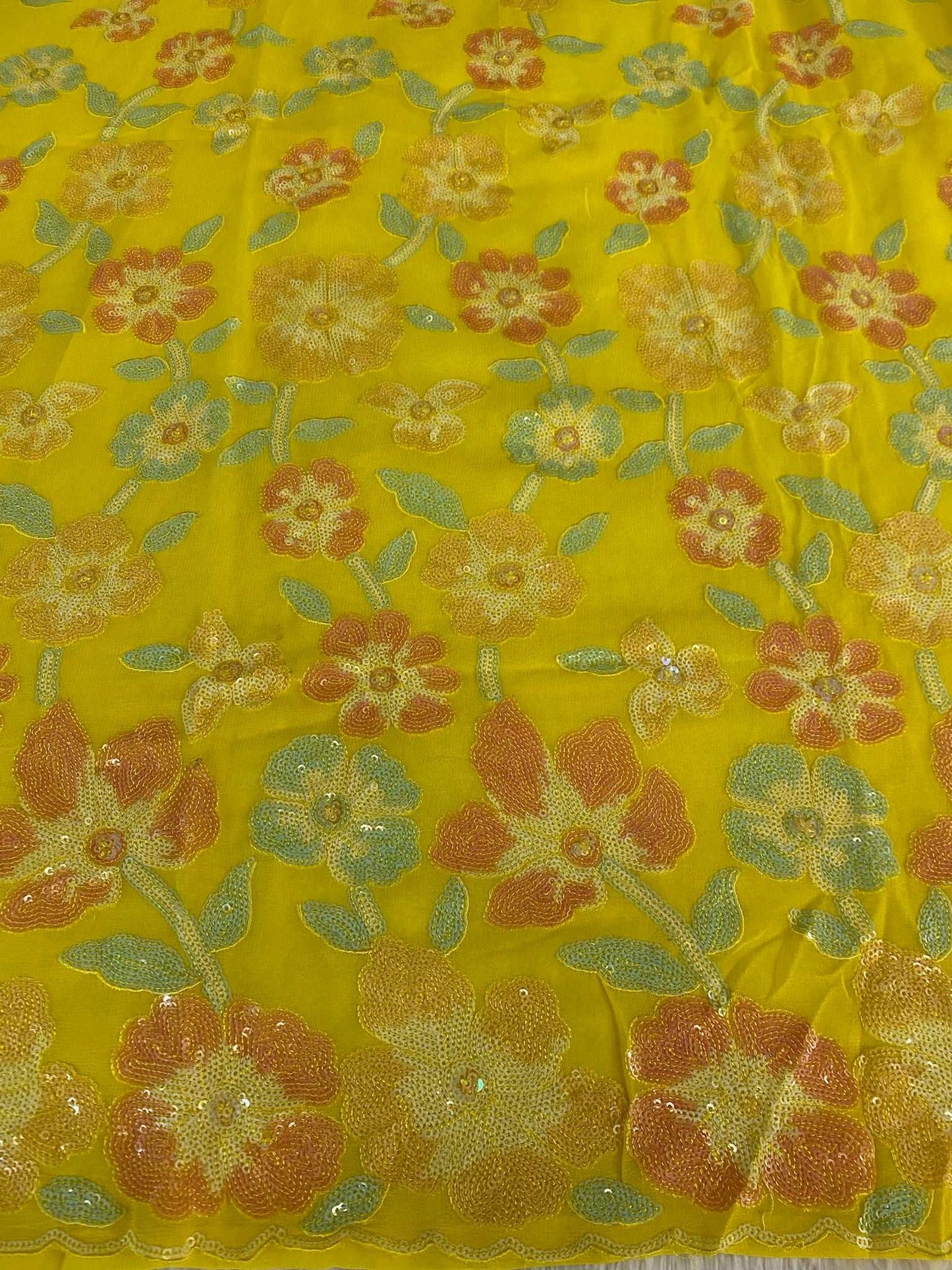 SEQUINCE WORK GEROGETTE FABRIC SUIT
