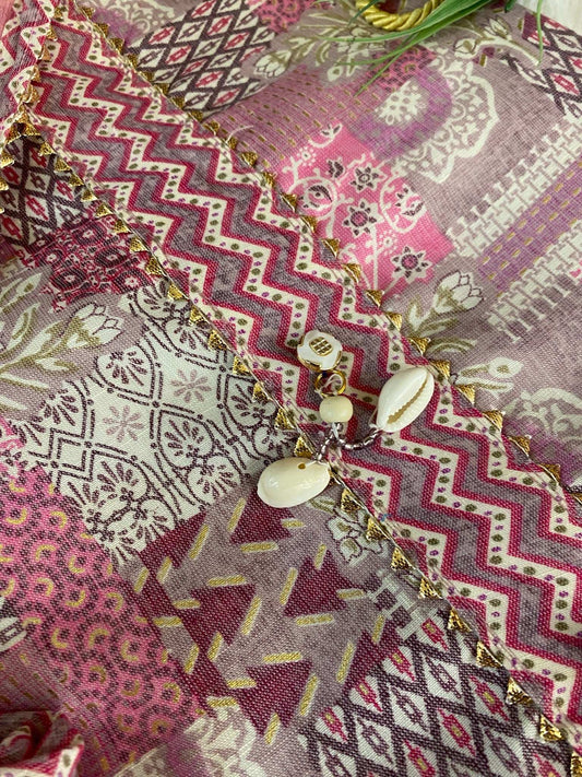 LIGHT PINK MODAL PRINTED SUIT