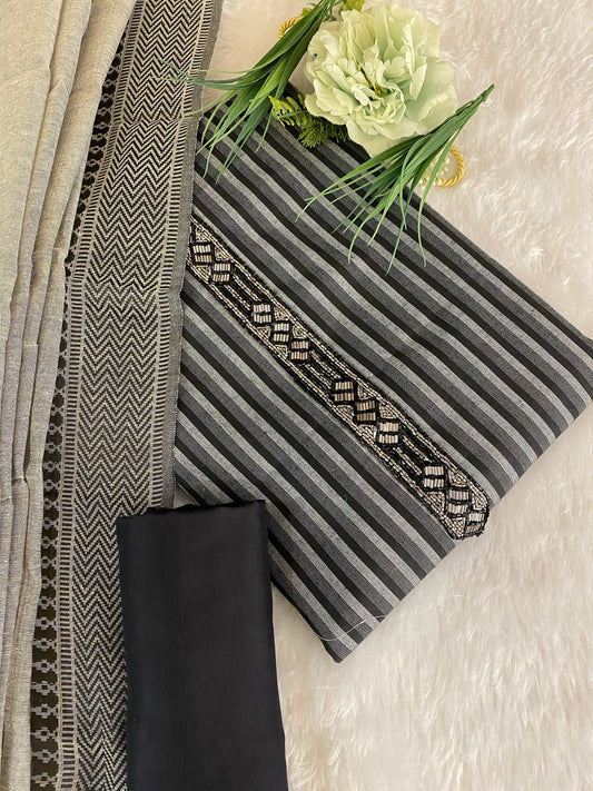 grey black cotton suit