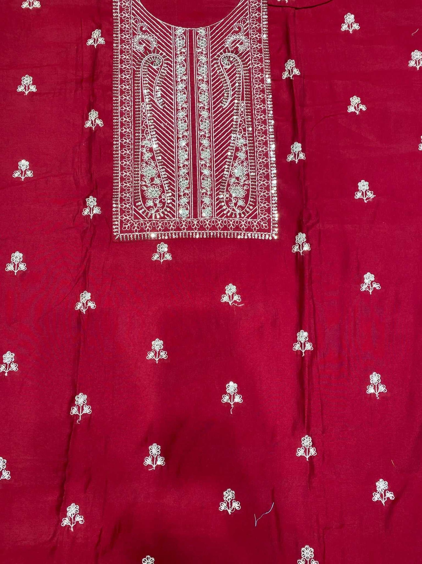MAROON THREAD WORK SUIT