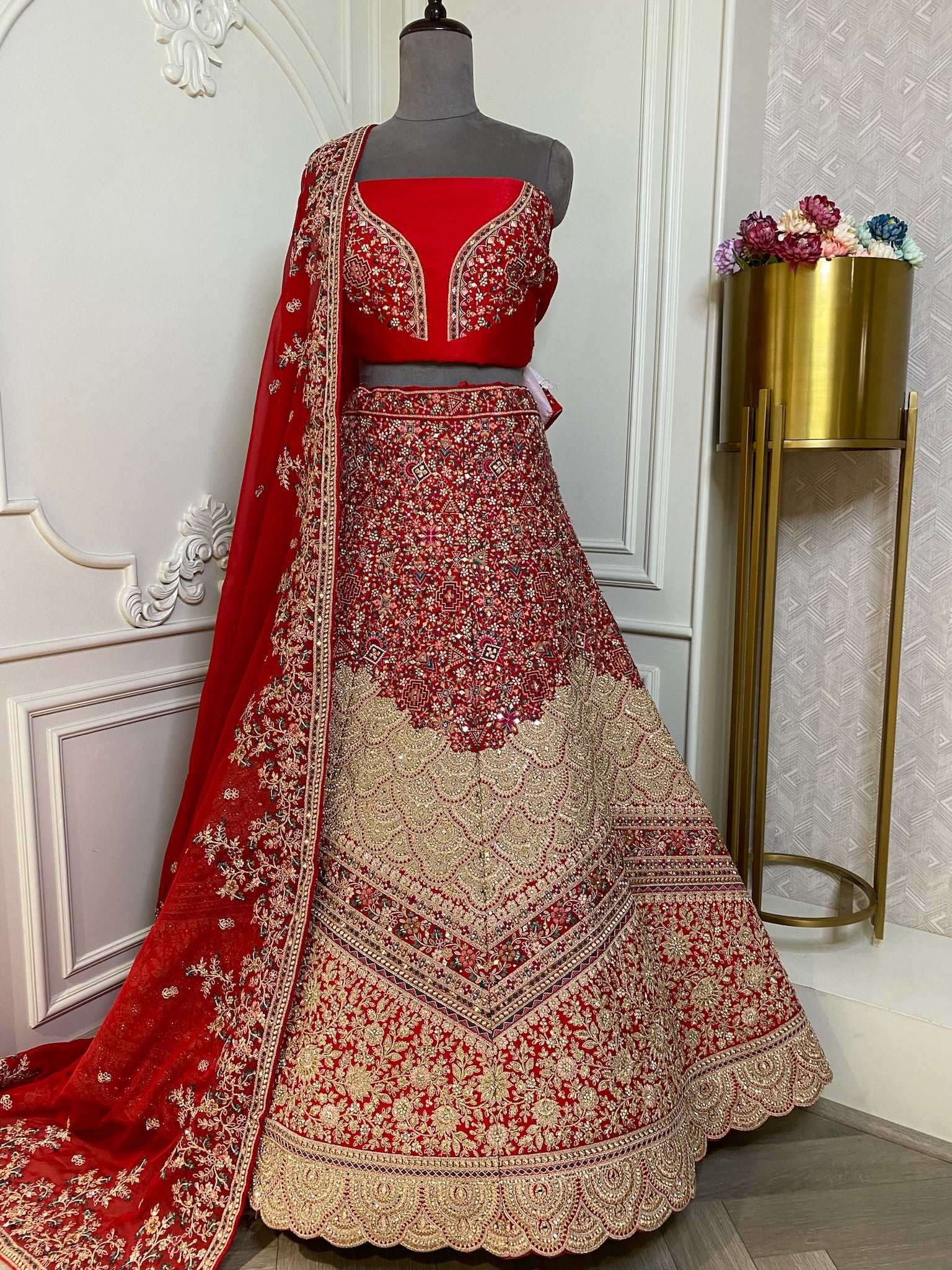 Crimson Red Bridal Lehenga