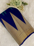 Royal Blue Zariwork Pure Silk Saree