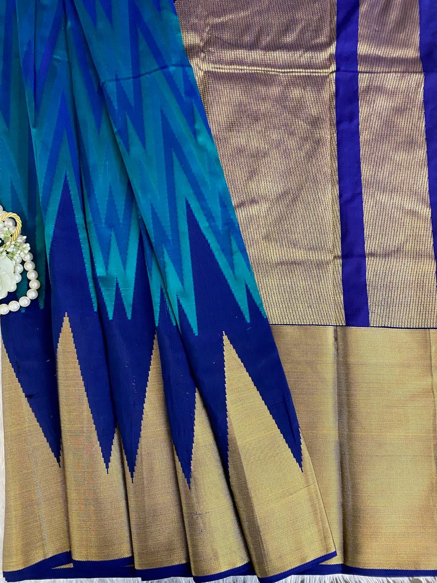 Royal Blue Zariwork Pure Silk Saree