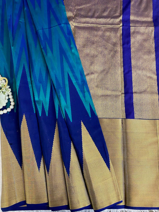 Royal Blue Zariwork Pure Silk Saree