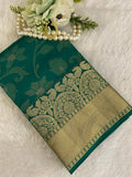 Rama green Saree Zariwork  Silk Saree
