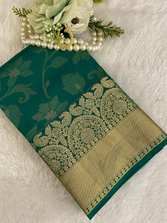 Rama green Saree Zariwork  Silk Saree