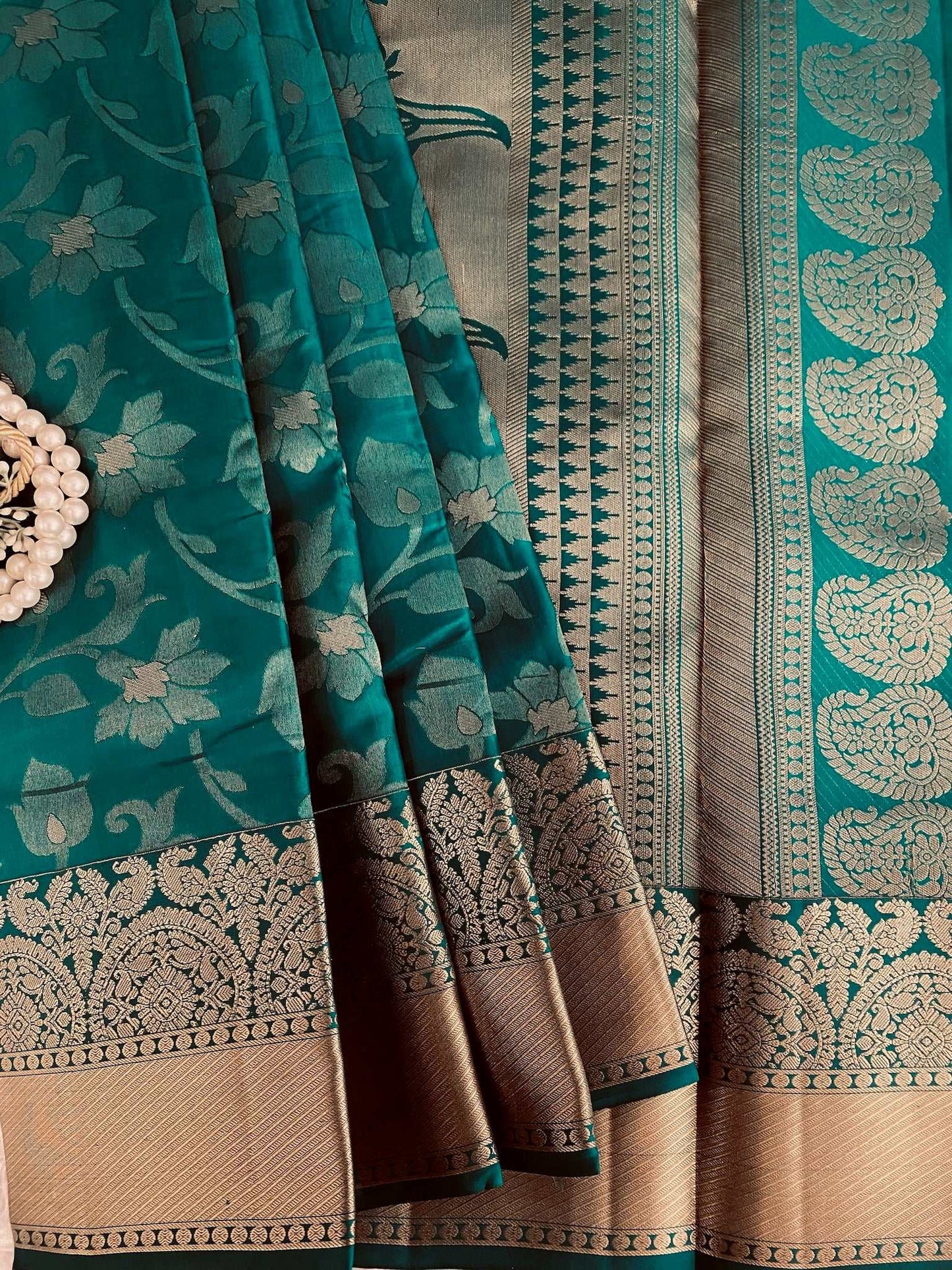 Rama green Saree Zariwork  Silk Saree