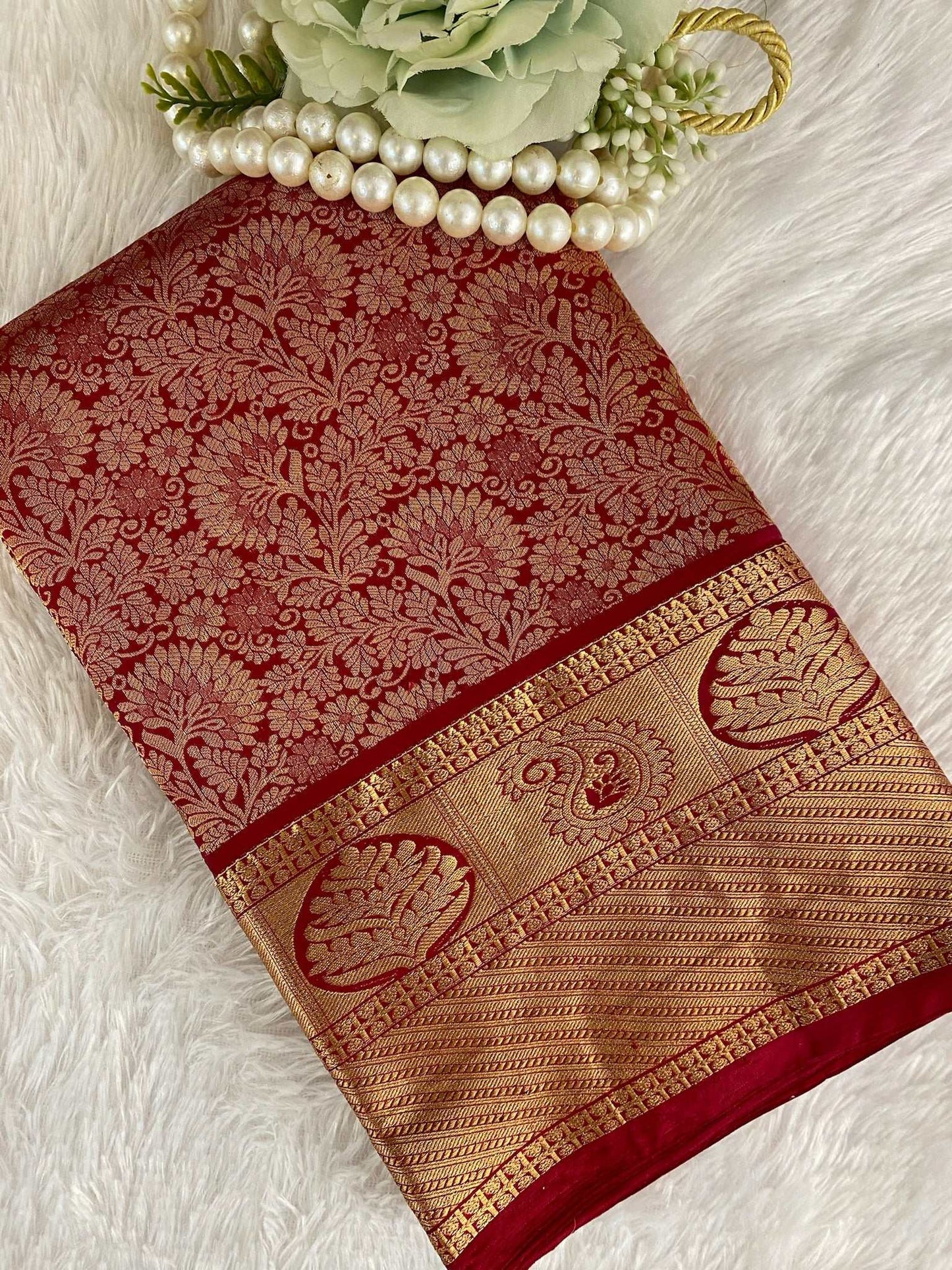 Bridal Mehroon Silk Saree