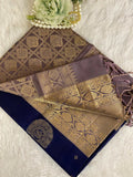 Midnight Blue zari work silk saree