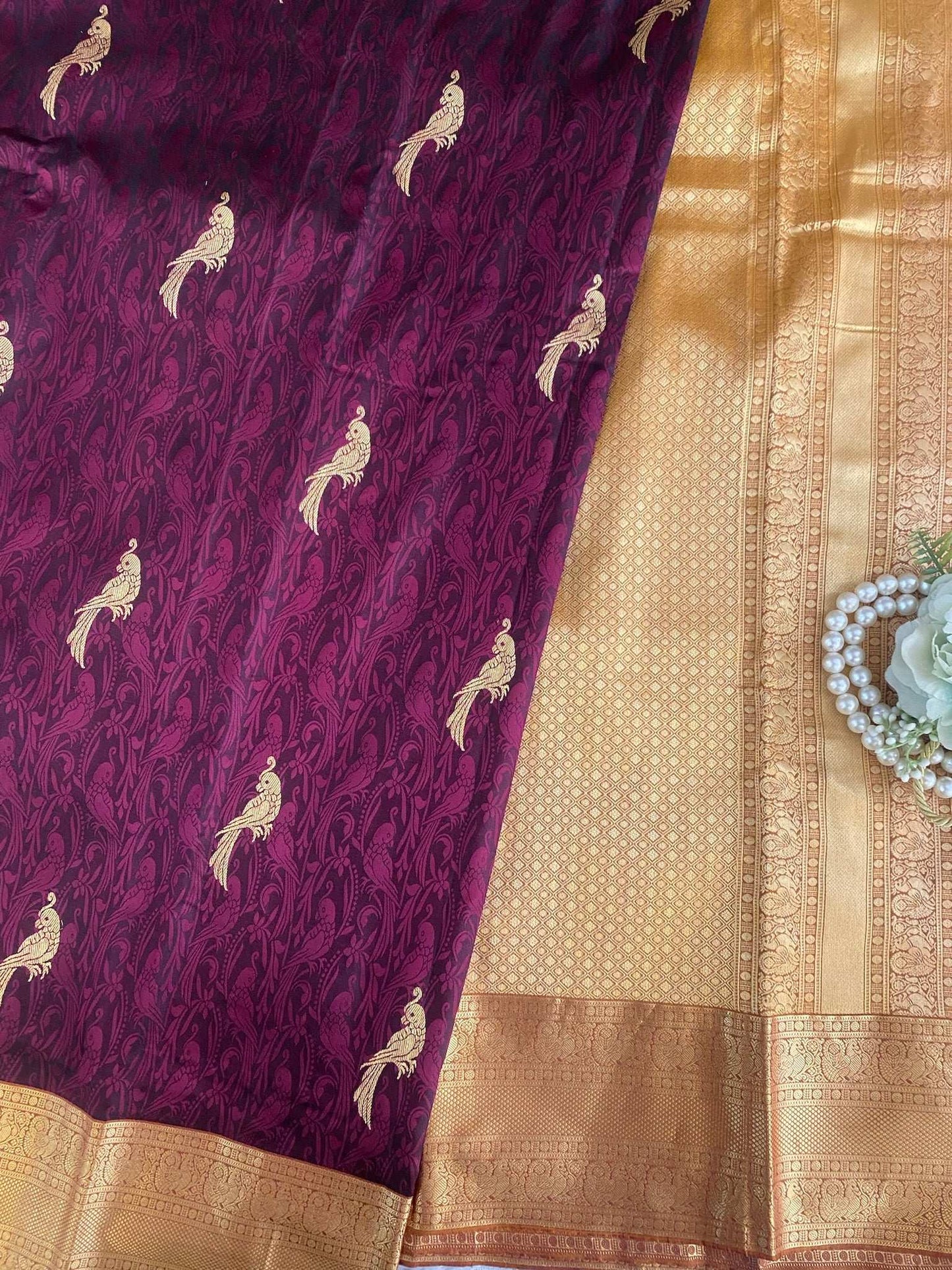 Purple Zariwork Pure Silk Saree