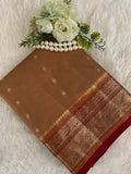 tussar color  Zariwork Pure Silk Saree