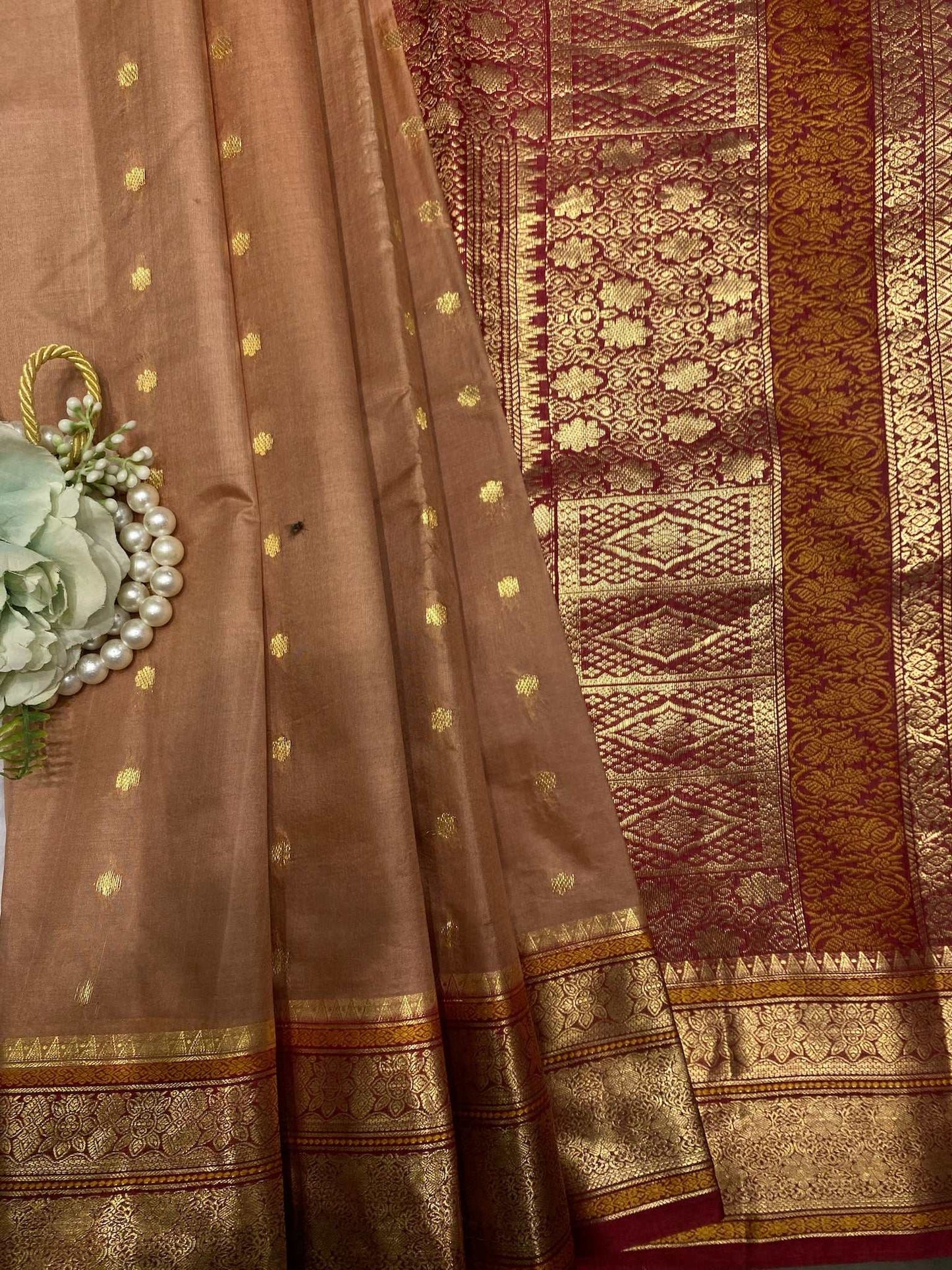 tussar color  Zariwork Pure Silk Saree