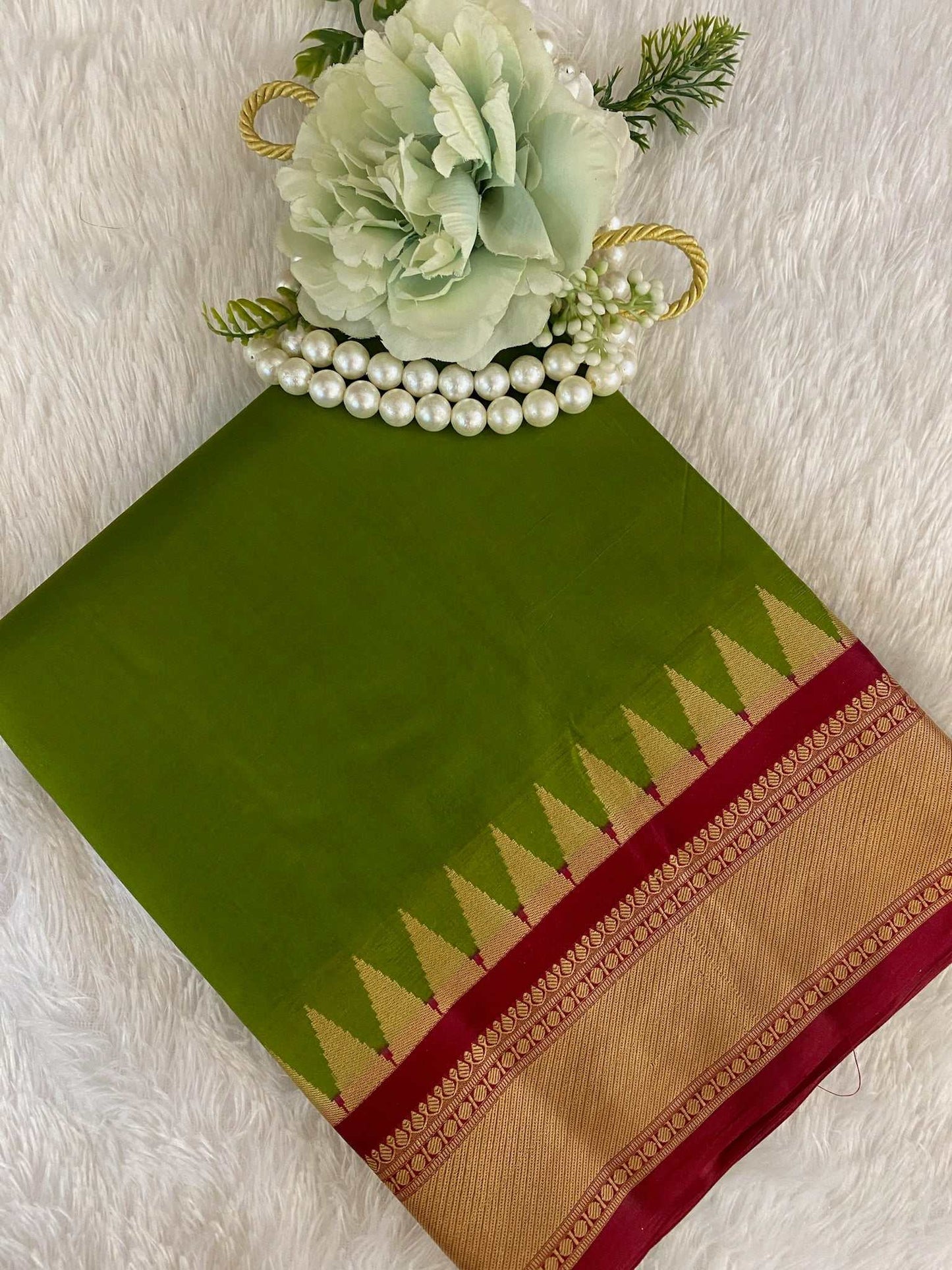 Red Yellow  Zariwork Pure Silk Saree