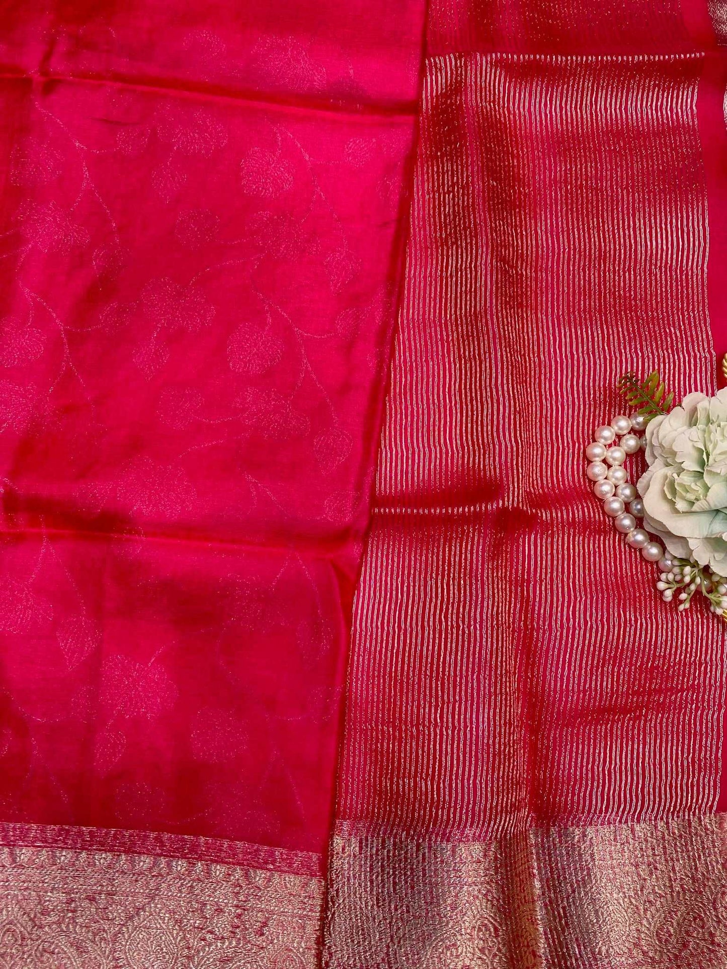organza saree without