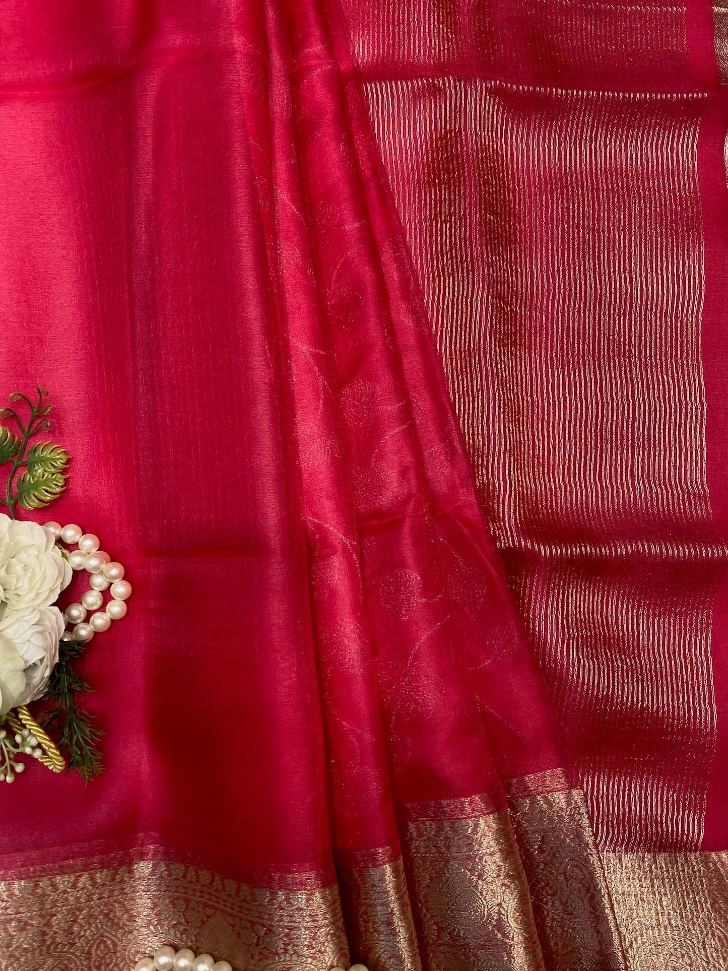 organza saree without
