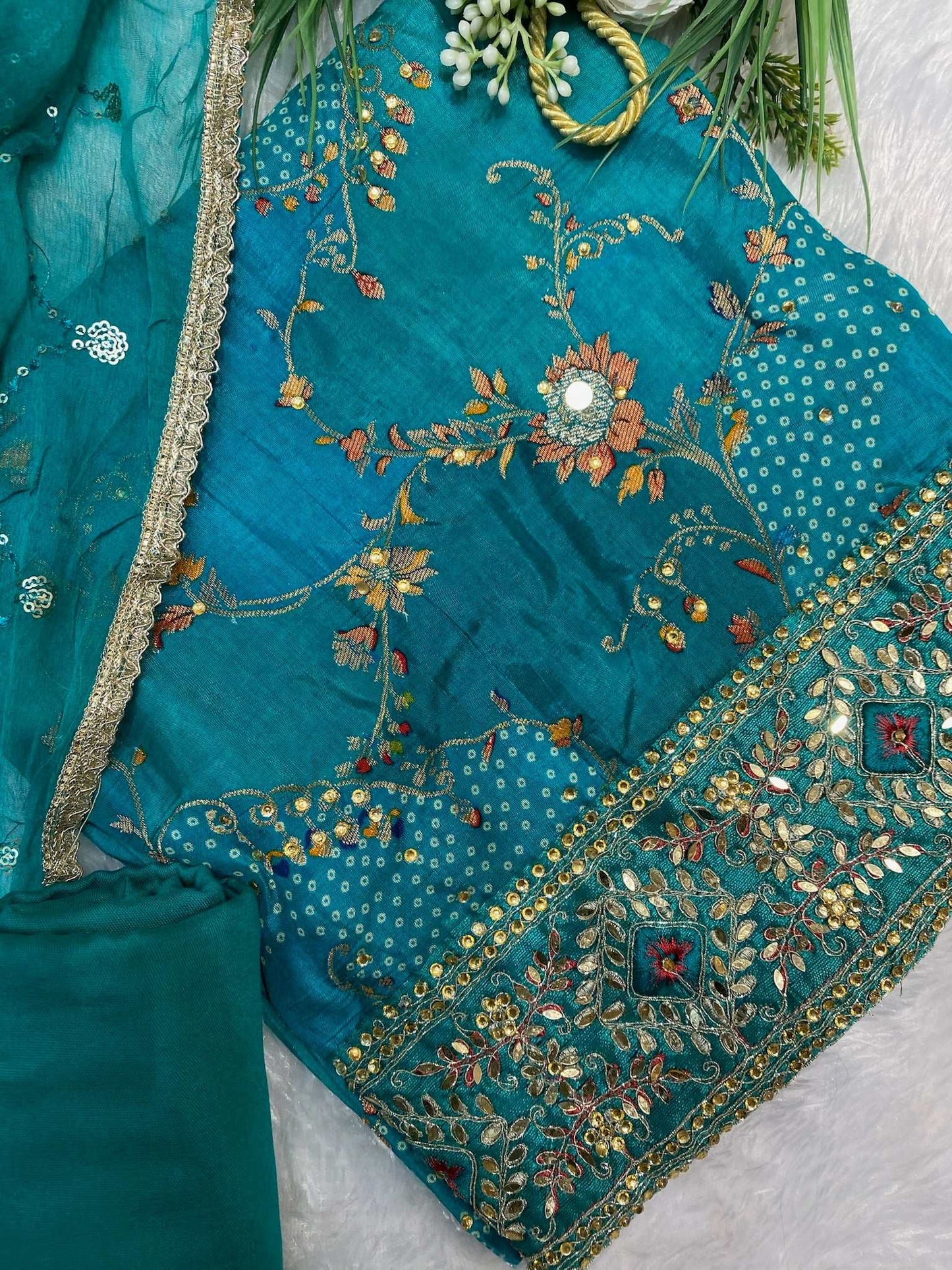 SKY BLUE DOLA SILK SUIT