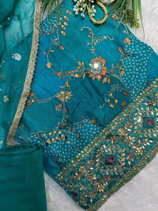SKY BLUE DOLA SILK SUIT