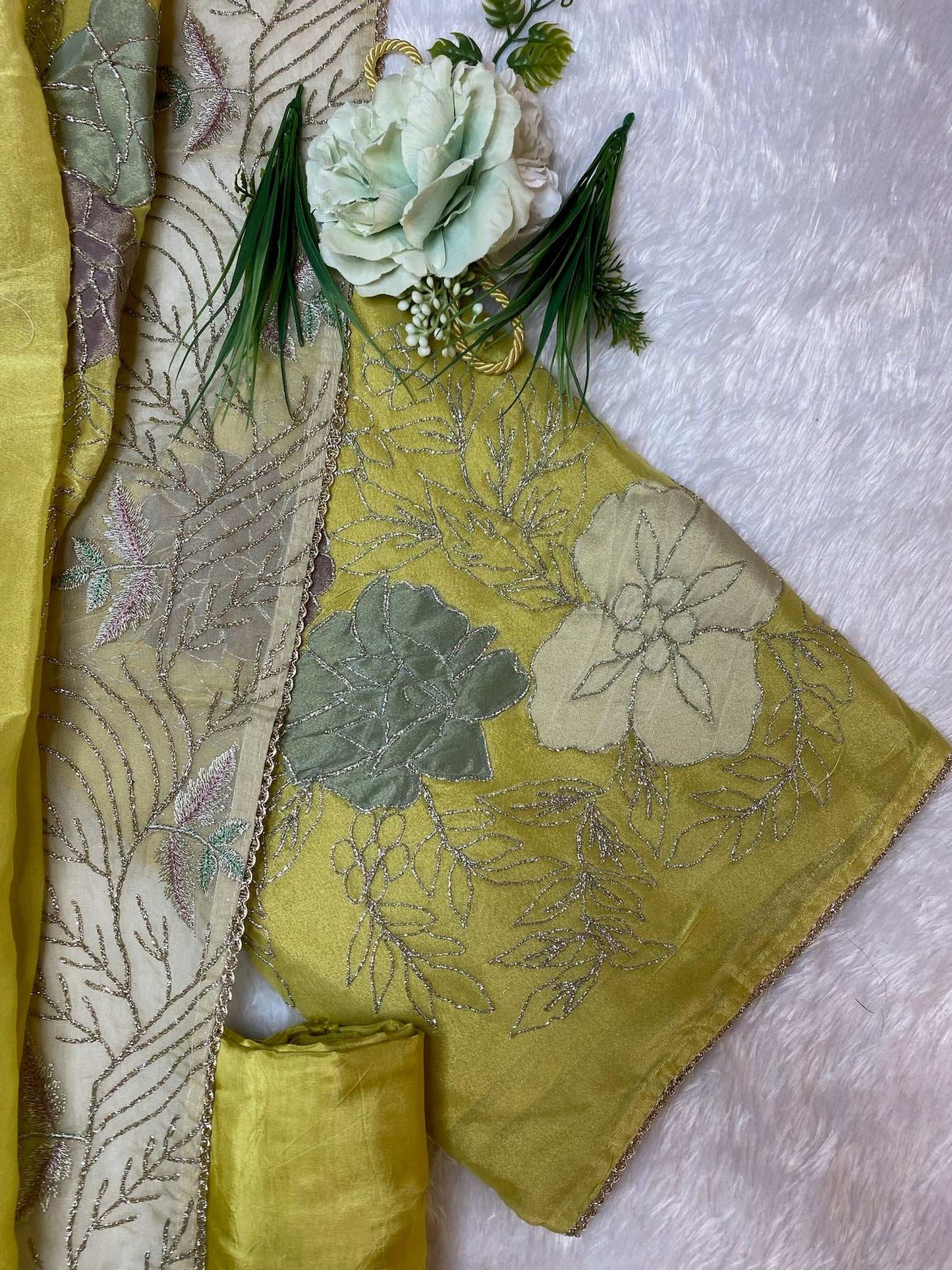 Emerald green patch work suit