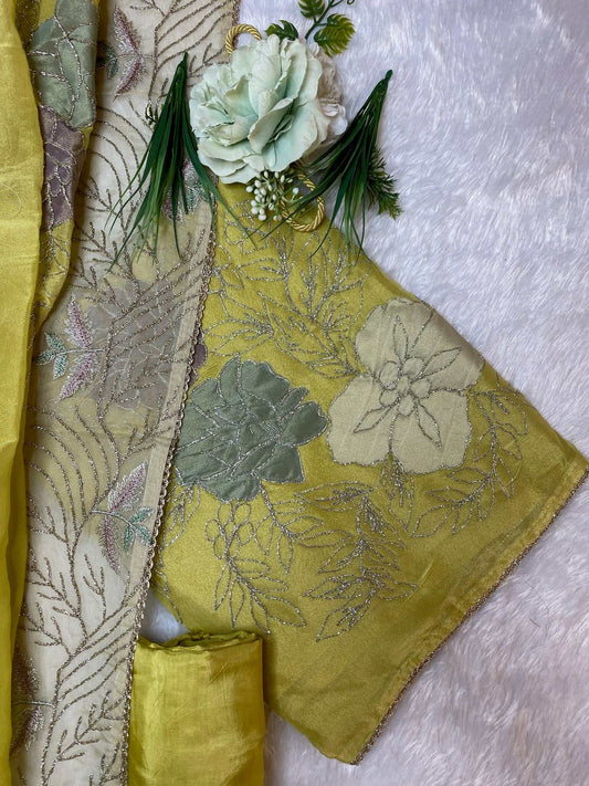 Emerald green patch work suit