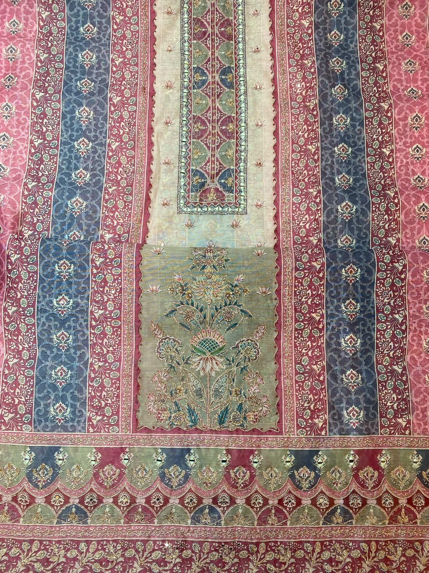 CHANDERI SUIT WITH ZARI EMBROIDERY