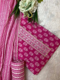 BRIGHT PINK COTTON DUPTTA SUIT