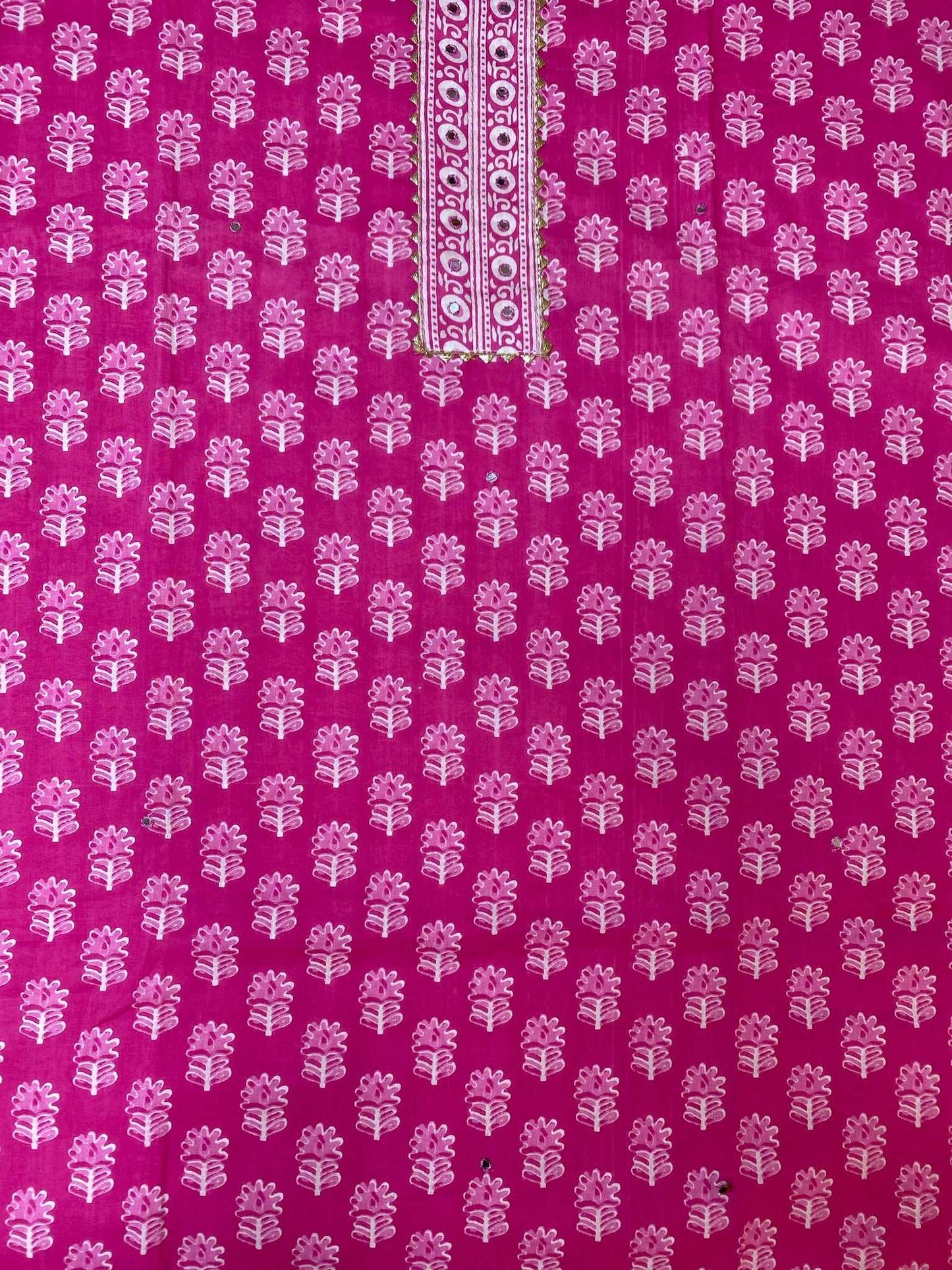 BRIGHT PINK COTTON DUPTTA SUIT