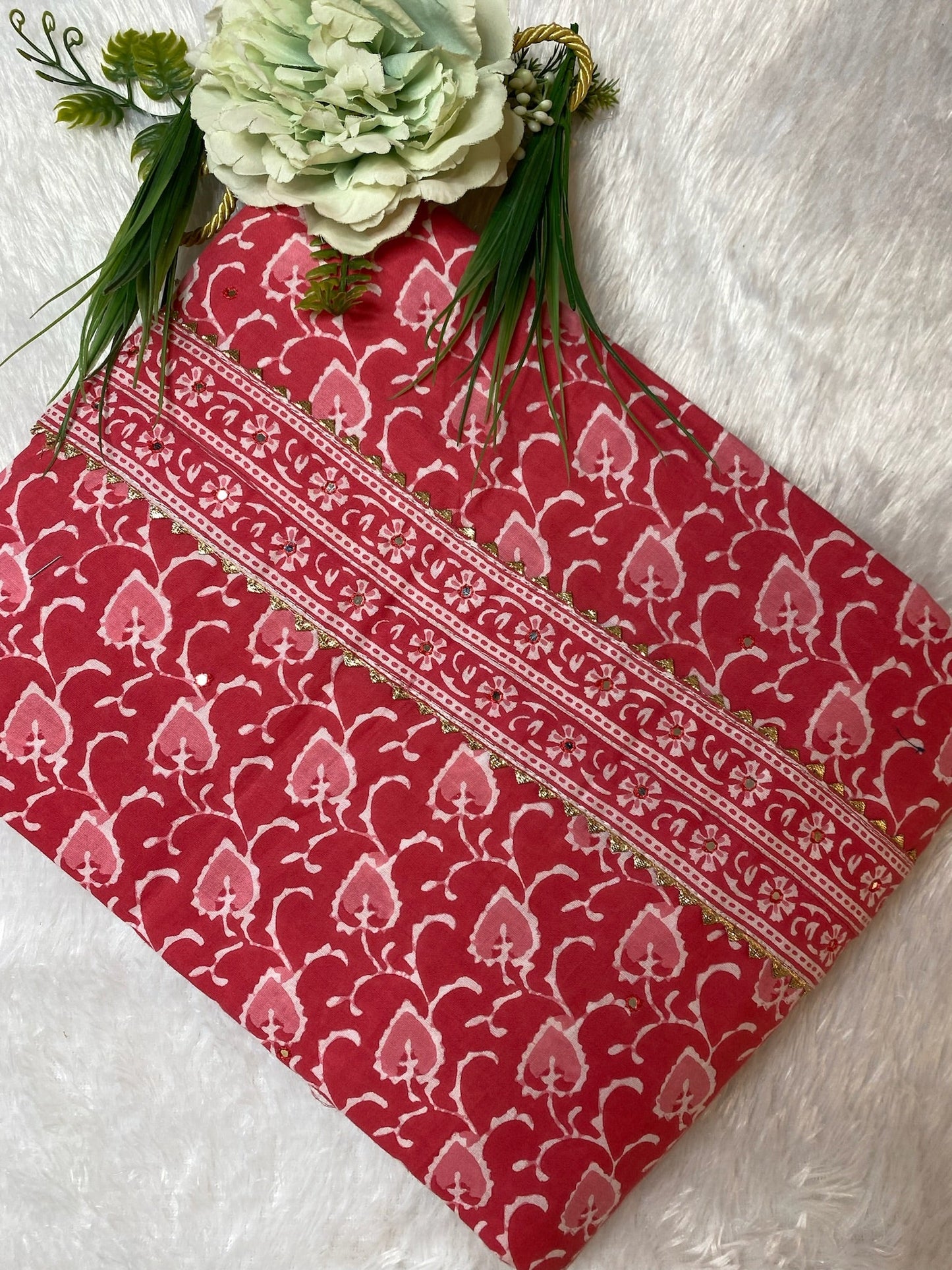 BRIGHT PINK COTTON DUPTTA SUIT