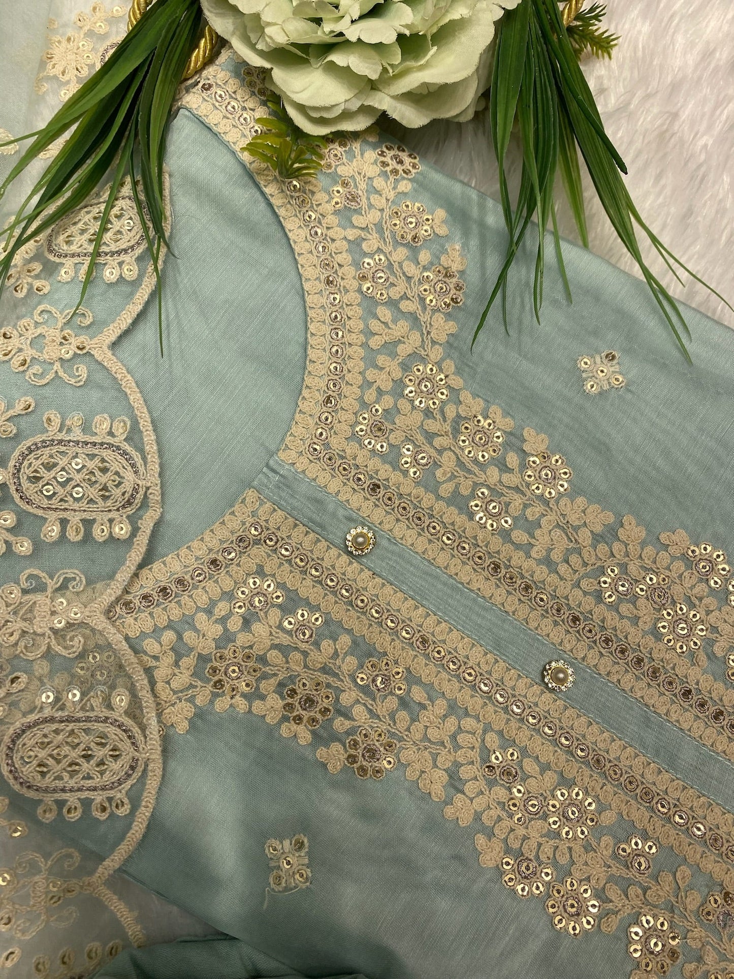 CHANDERI SUIT WITH ORGANZA DUPTTA
