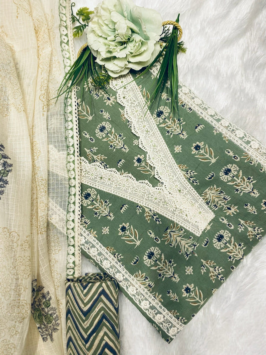 FLORAL MINT GREEN KIROSHIYA WORK  SUIT