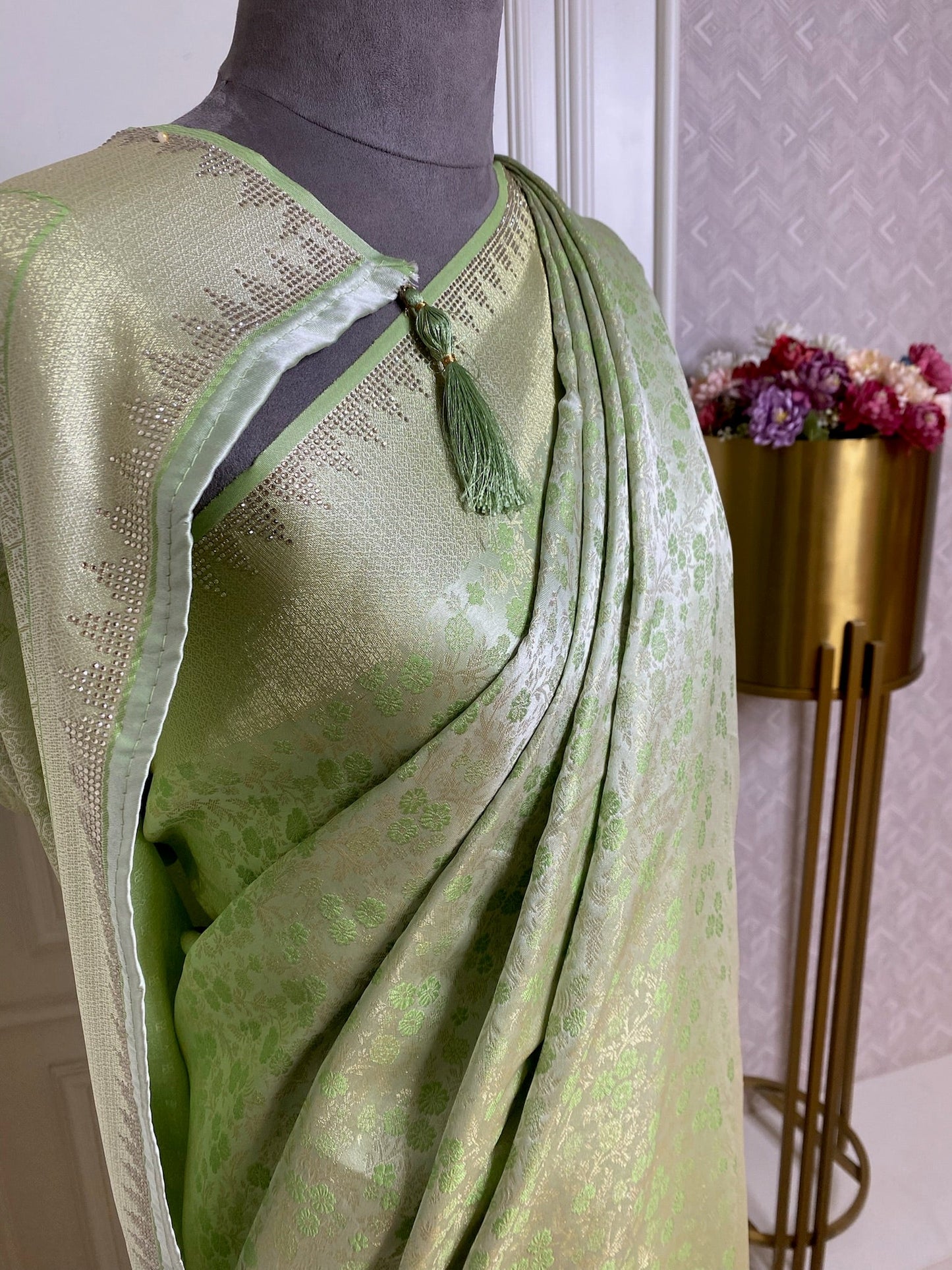 Mint Green Soft Silk Saree