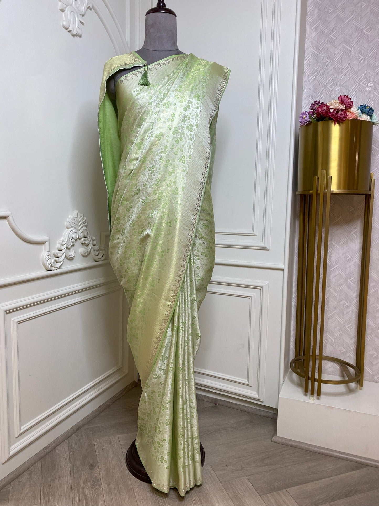 Mint Green Soft Silk Saree