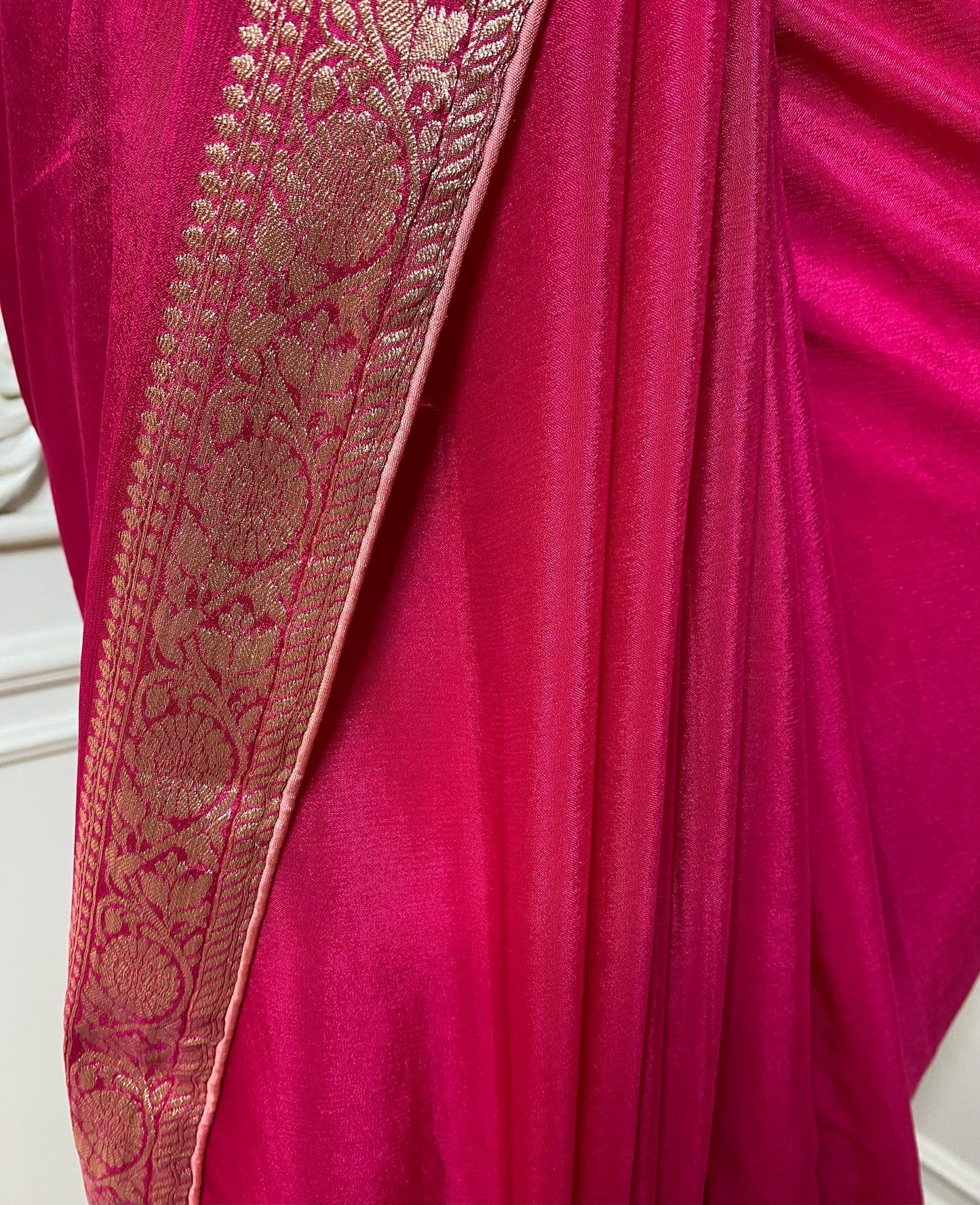 PLAIN BORDER CHINNON FABRIC SAREE