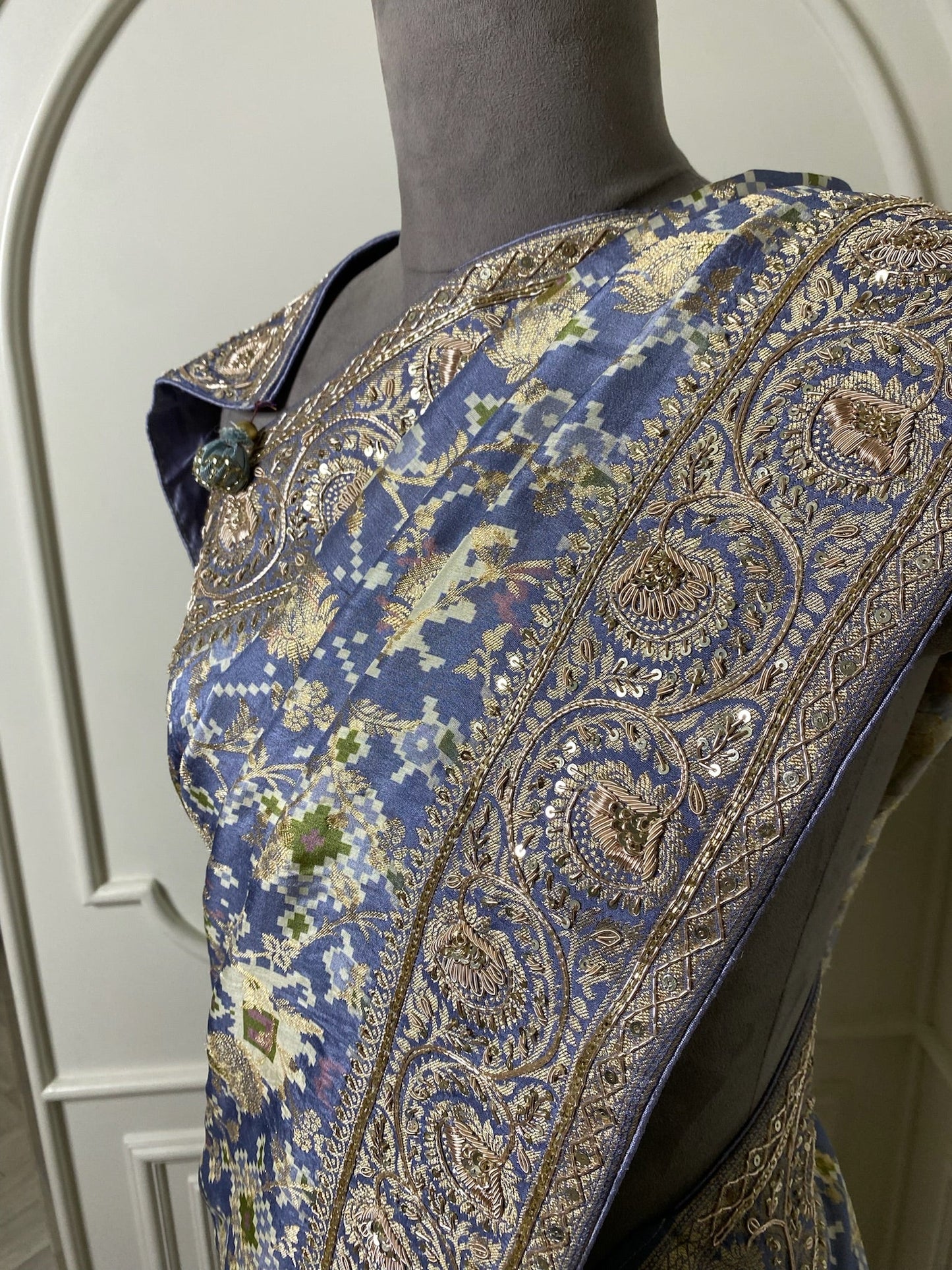 traditonal Patola print with hand work border