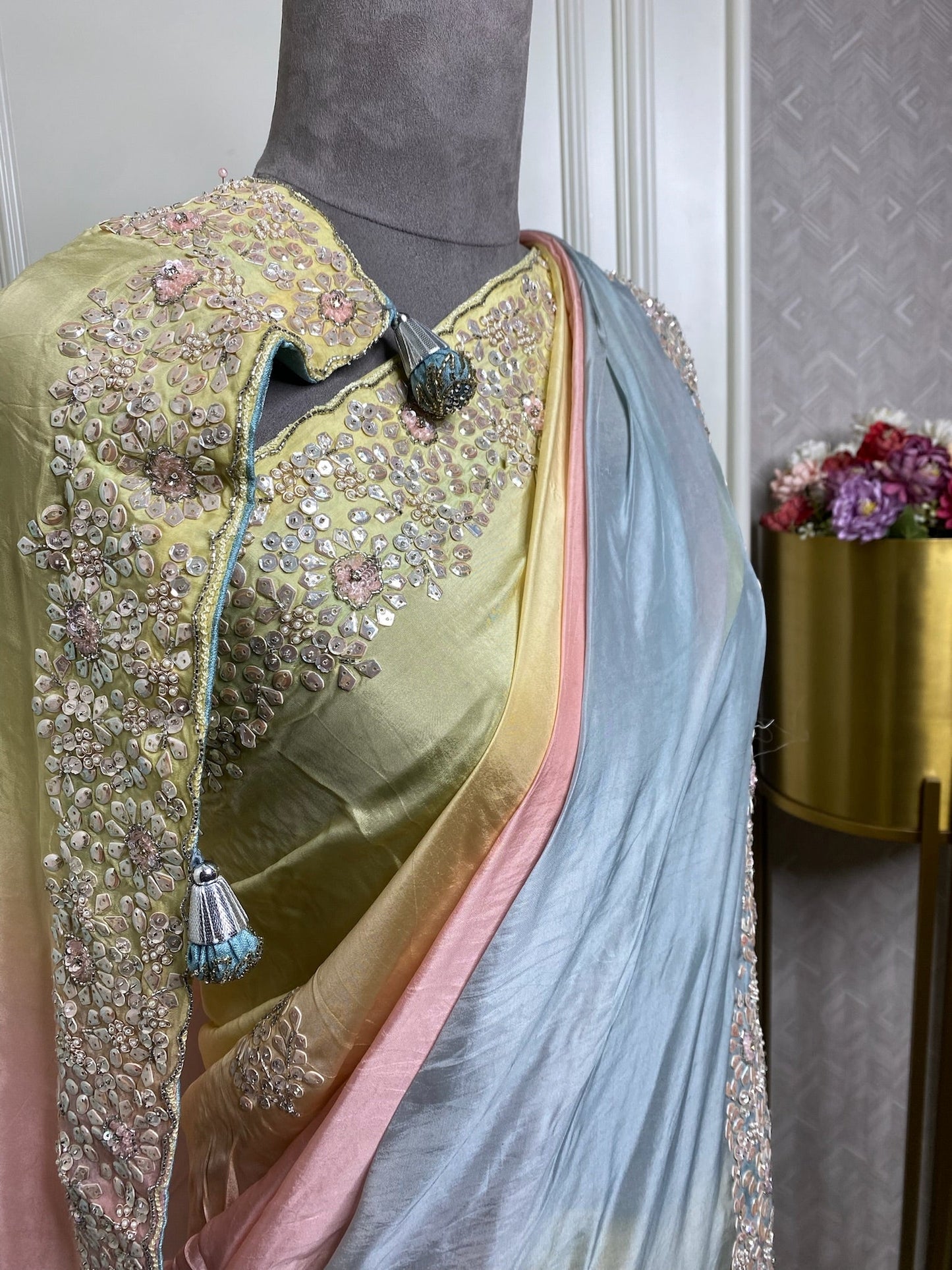 Multi color soft organza fabric