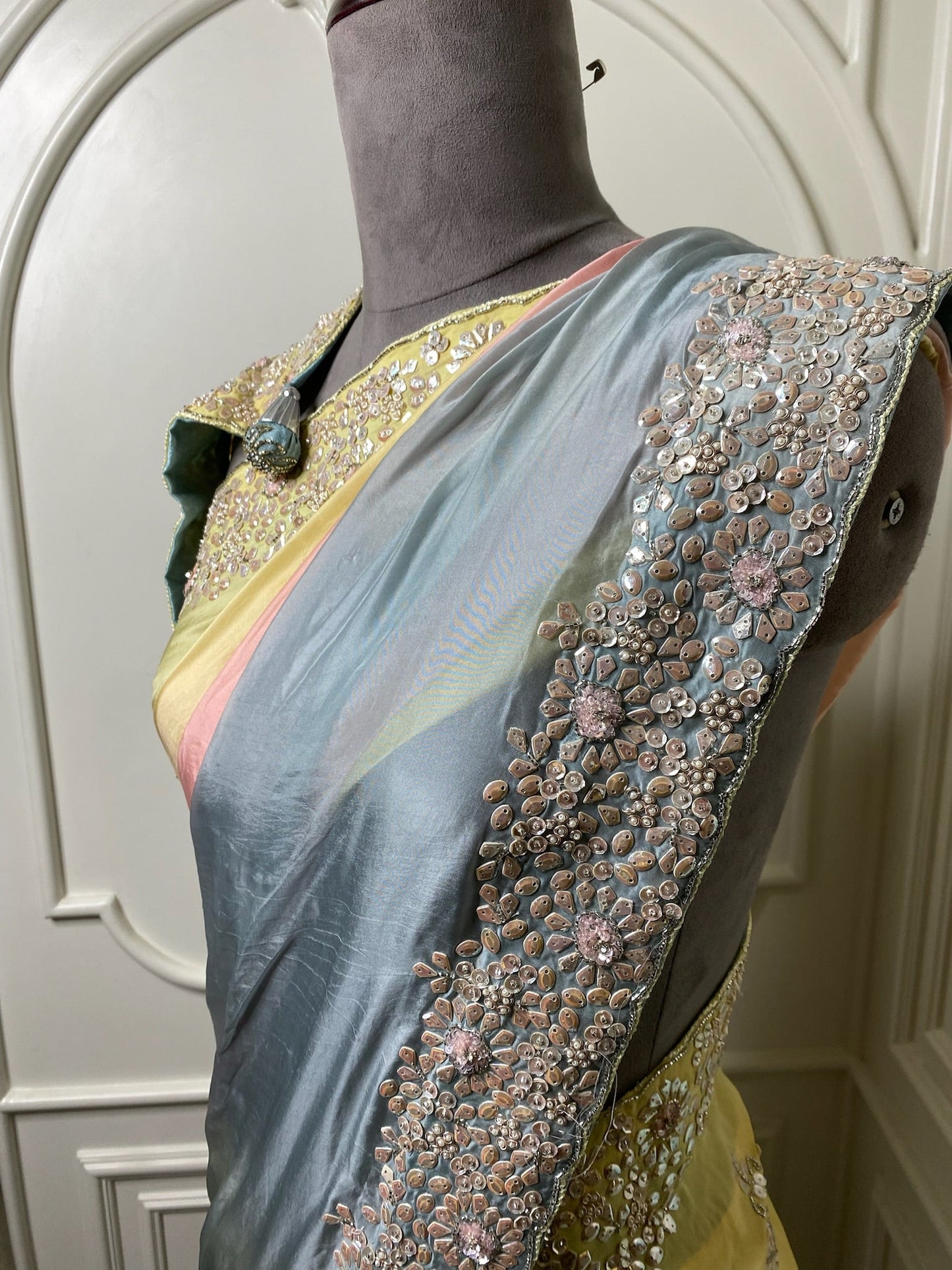 Multi color soft organza fabric