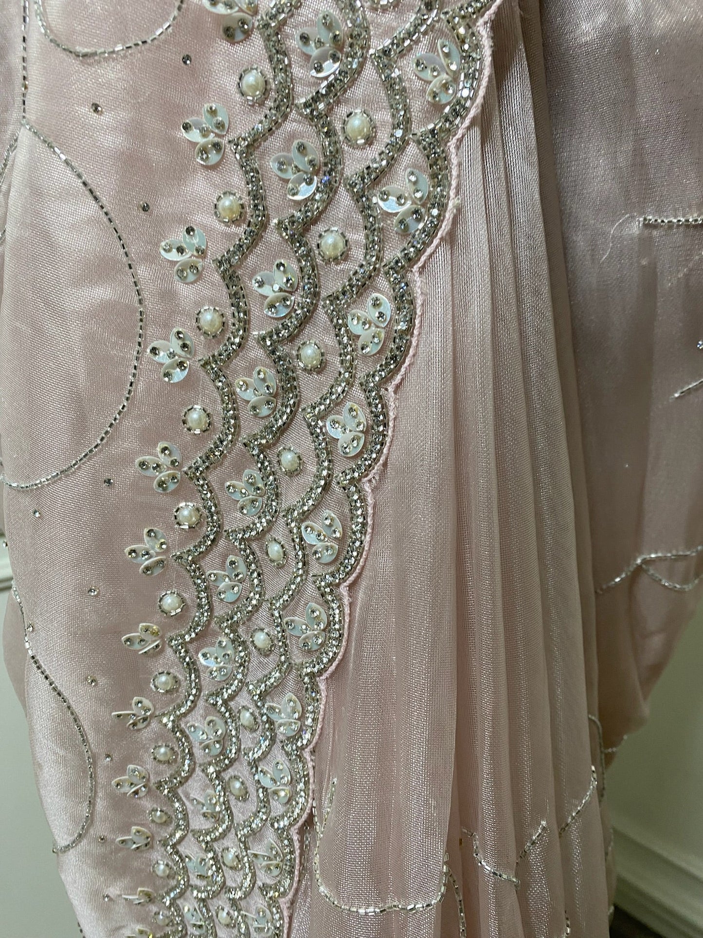 ROSE GOLD HAND WORK ORGANZA SAREE